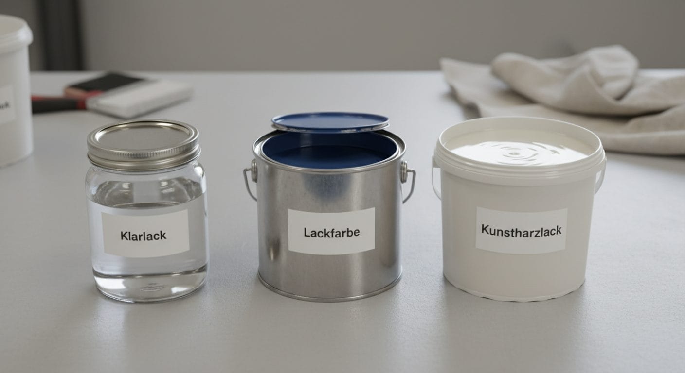 Verschiedene Lackprodukte im Vergleich
