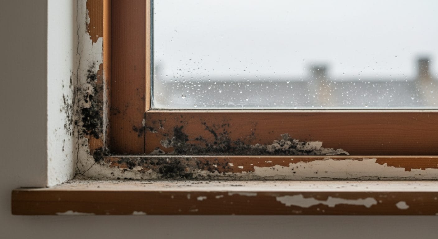 Schimmelbefall an Fensterlaibung